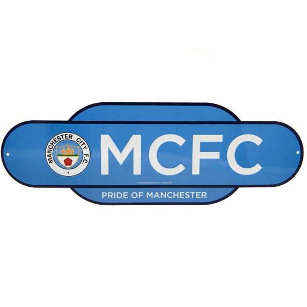 Manchester City FC Colour Retro Sign